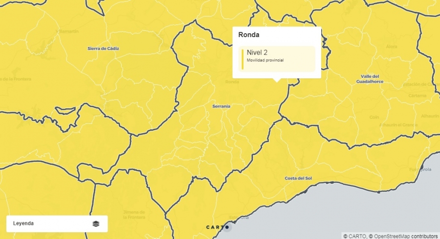 Ronda se encuentra en Nivel 2 de Alerta COVID desde el pasado 19 de marzo, con una mayor flexibilidad de aforos y horarios.