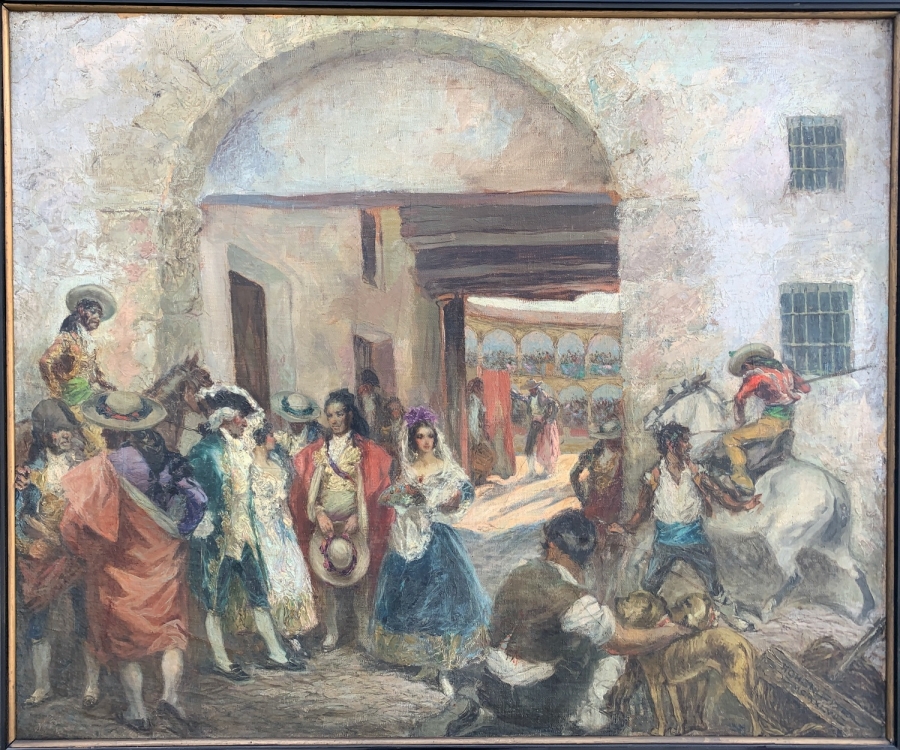 “El patio de cuadrillas de la Plaza de Piedra de Ronda”, de 1947 ha sido adquirido recientemente por la Real Maestranza de Caballería.