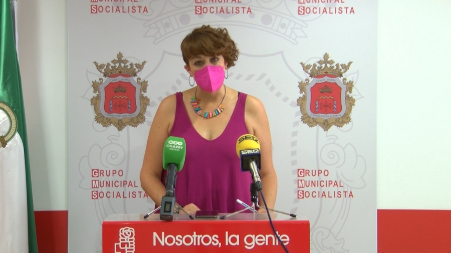 Pepi Cabrera en la sede del PSOE de Ronda