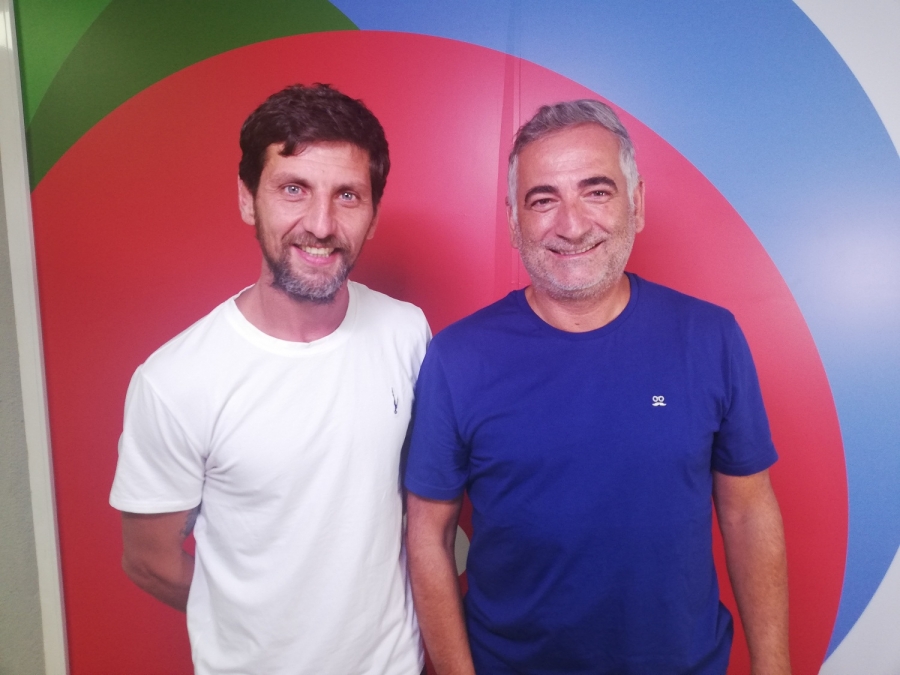 Endika Bordás y Paco Sierra, primer y segundo entrenador del equipo senior, respectivamente.