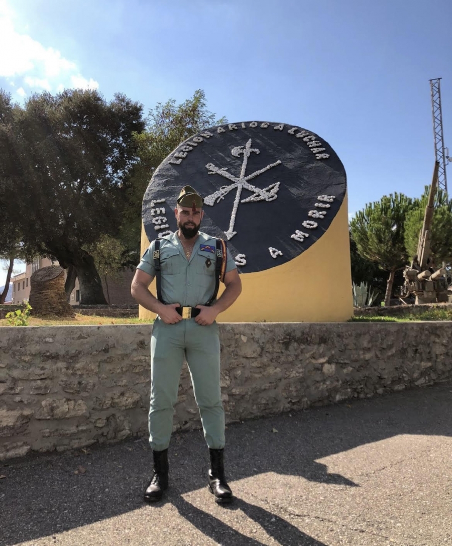El legionario Pérez Sánchez, en una imagen de archivo en el Cuartel de La Legión en Ronda