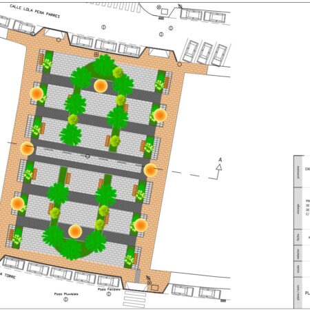 El plano de la plaza, en la avenida Príncipe de Asturias, entre las calles Lola Peña y Pintor Jesús González de la Torre