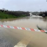 La avenida Juan Pablo II, anegada