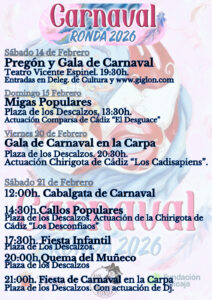 Cartel con la programación del Carnaval