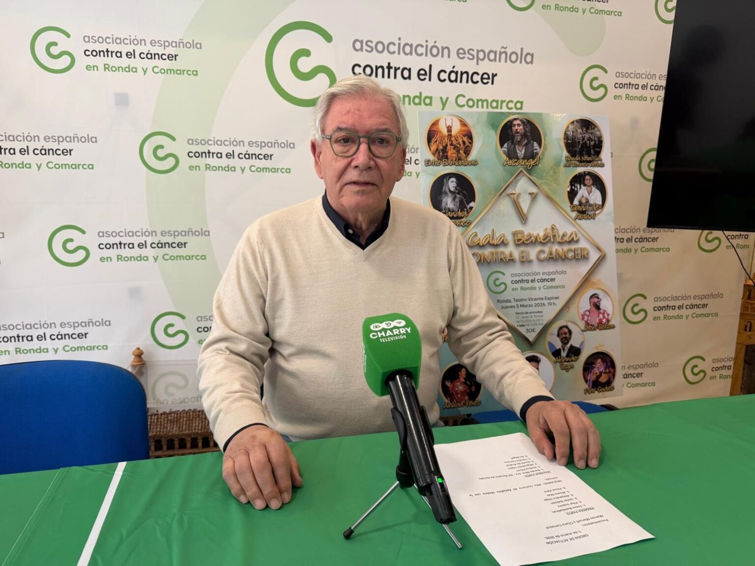 Martín Vivas, presidente de la delegación en Ronda de la Asociación Española contra el Cáncer