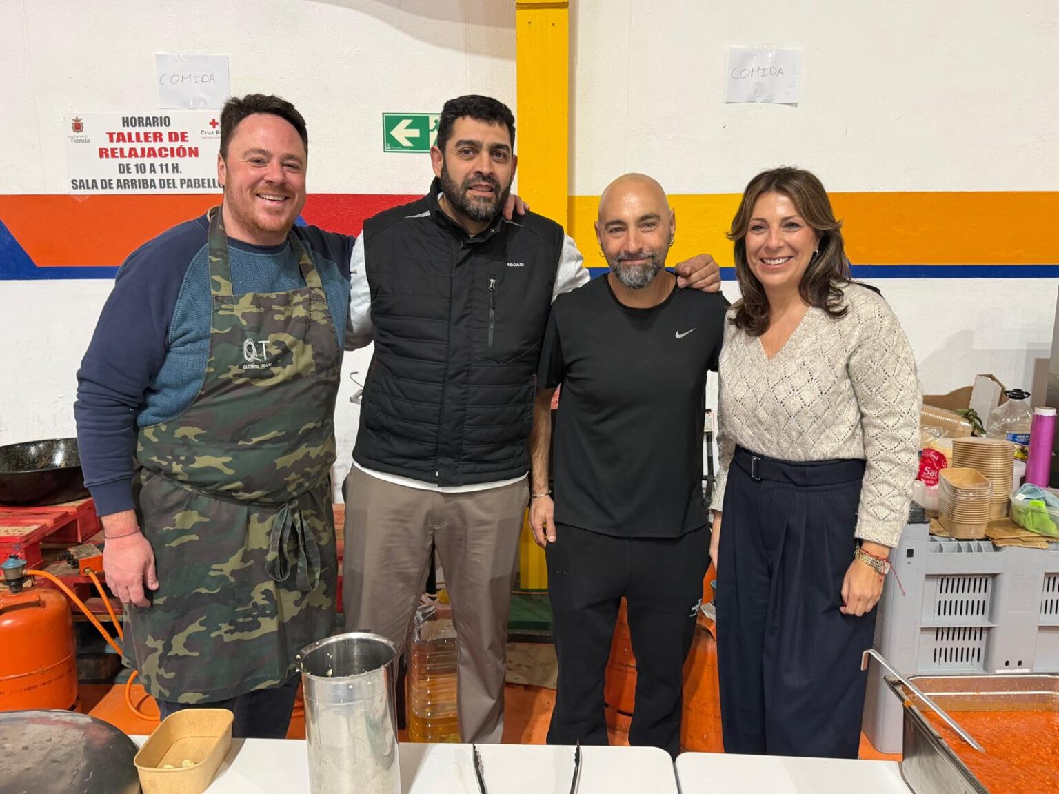 María de la Paz Fernández junto a Chelu Pascual, Antonio Alfaro y Benito Gómez