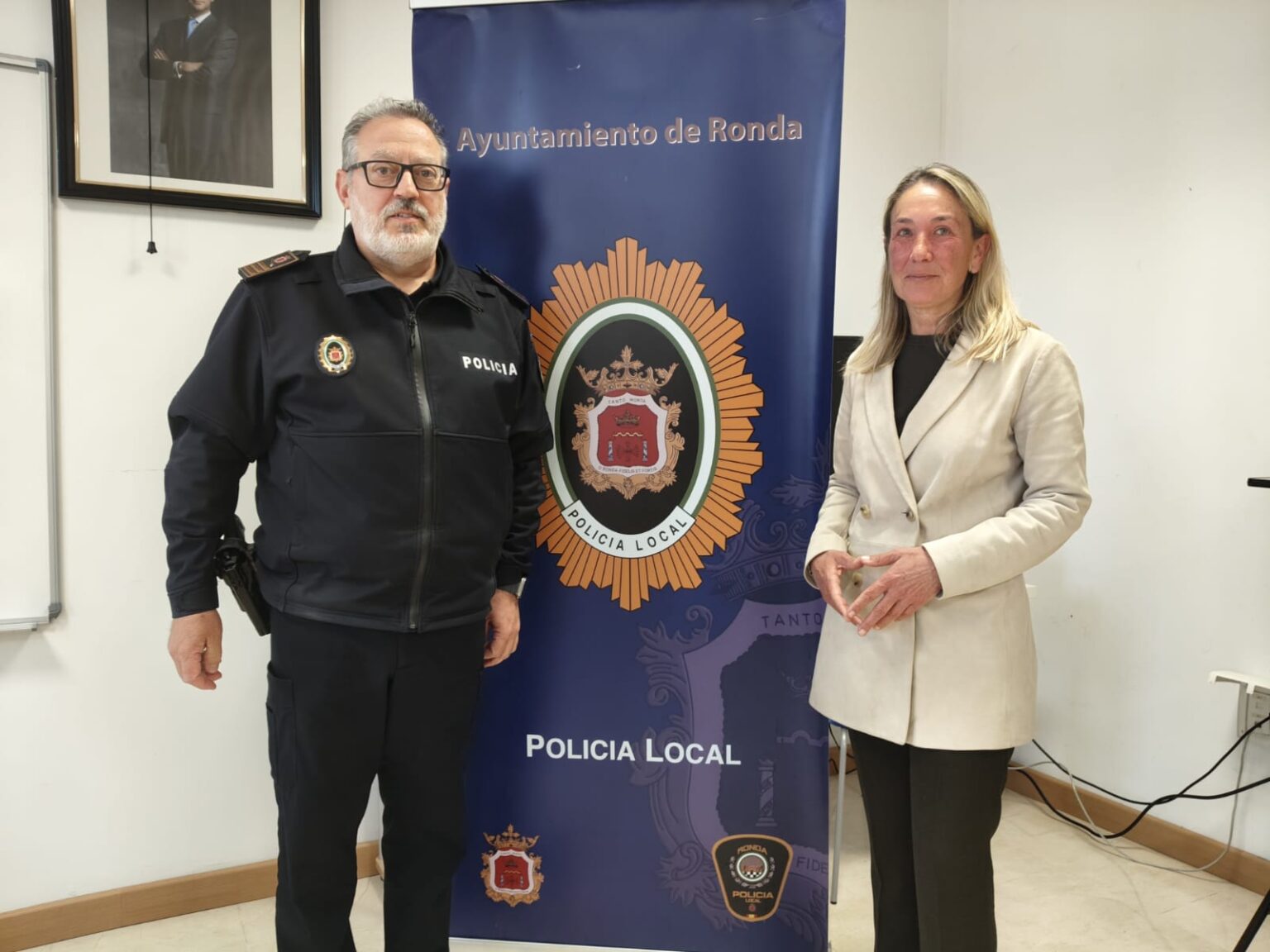 La edil de Seguridad Ciudadana, Alicia López, y el jefe de la Policía Local, Miguel Ángel Aranda