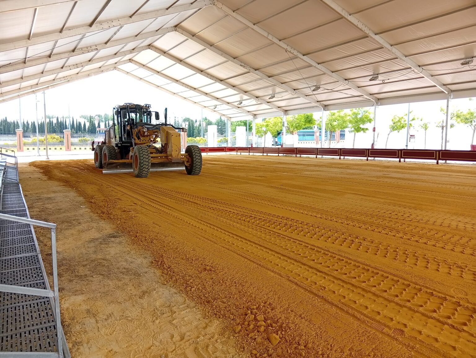 Imagen de los preparativos en la pista