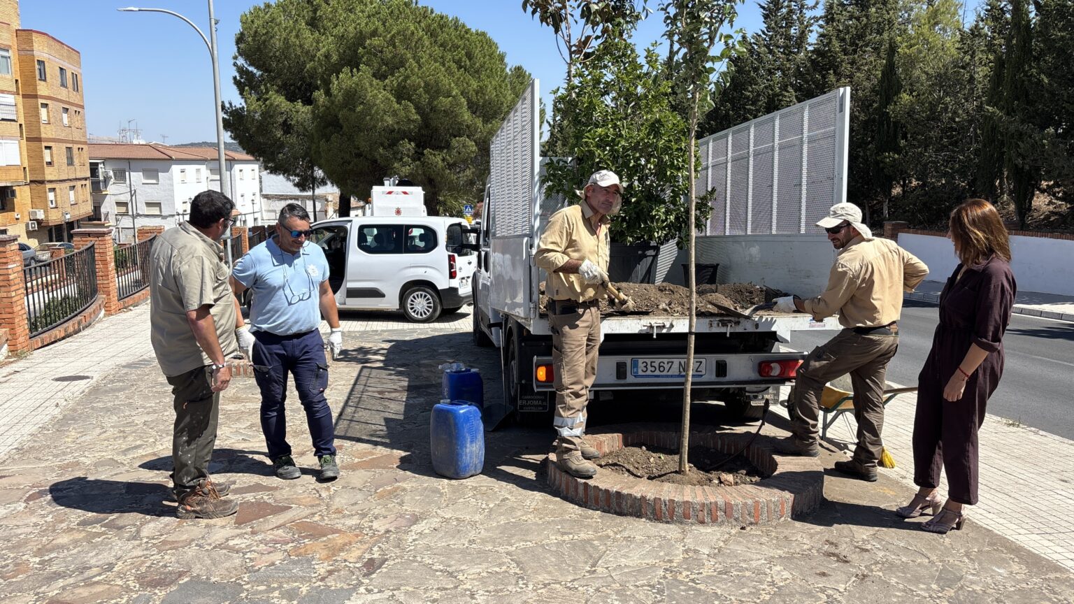 inicio de mejoras en la zona ajardinada situada al final de la calle Sevilla