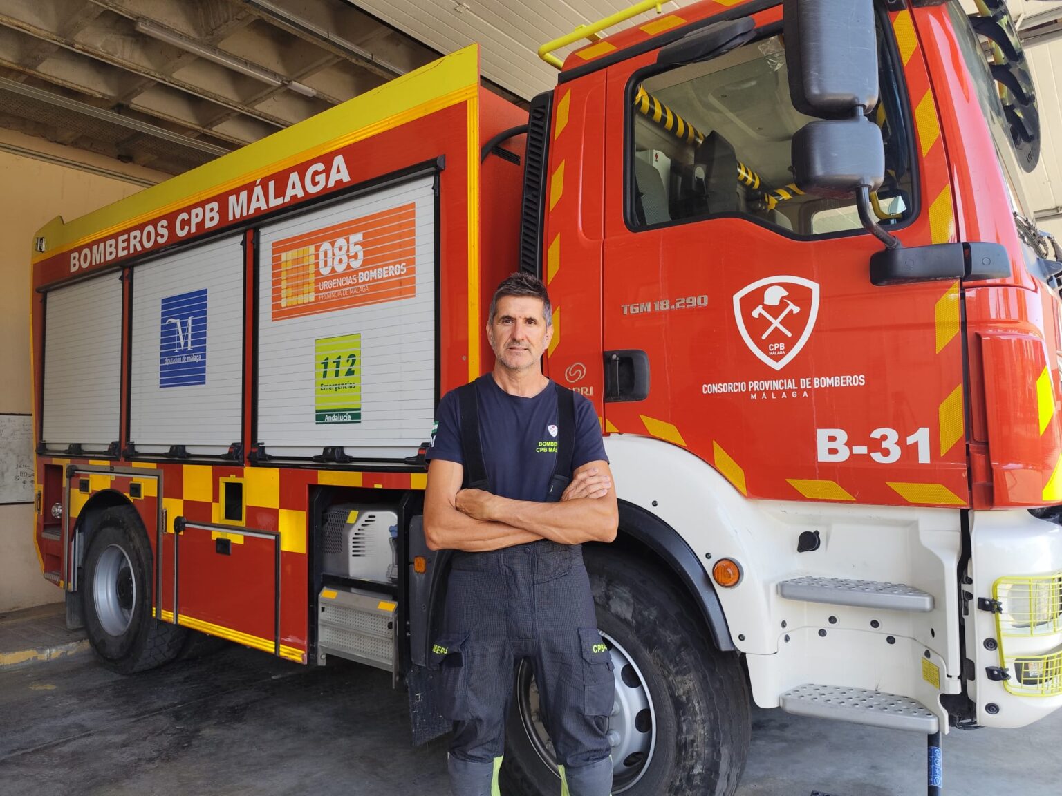 Porras en el Parque de Bomberos de Ronda