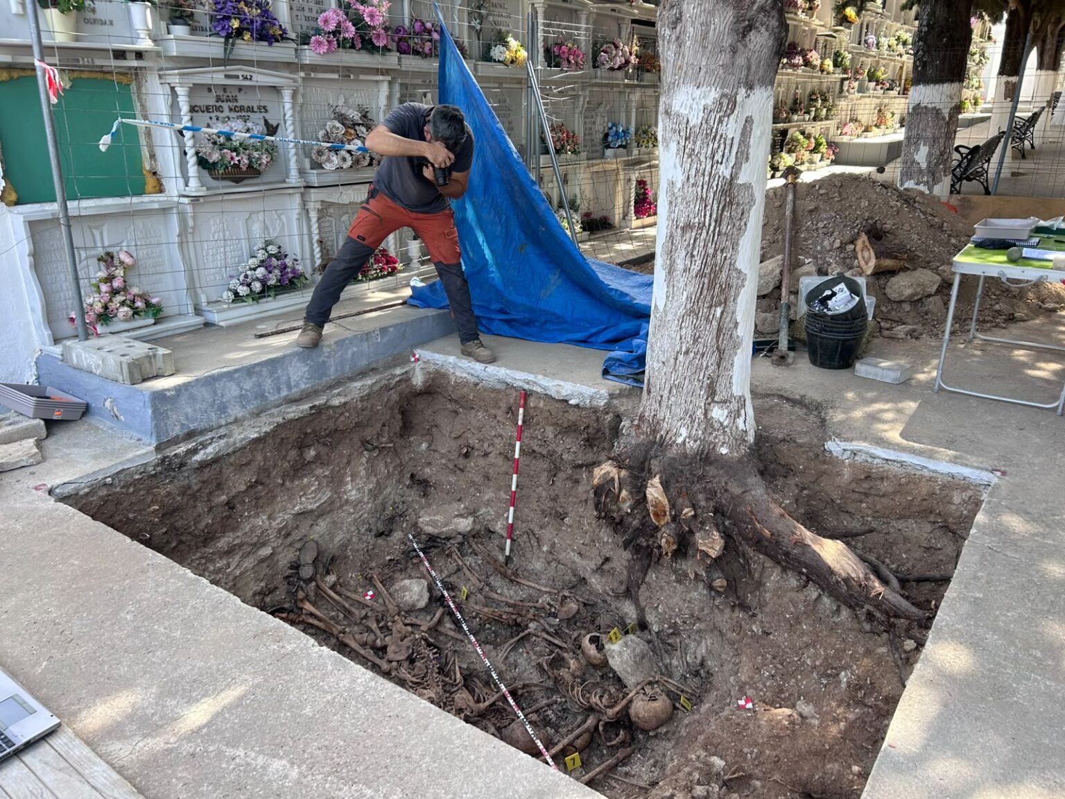 Imagen del estado actual de los trabajos en el cementerio de la localidad