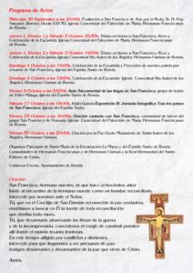Programa completo de los actos conmemorativos de San Francisco