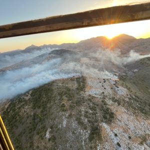Imagen de un incendio forestal en el término municipal de Parauta (septiembre 2025)
