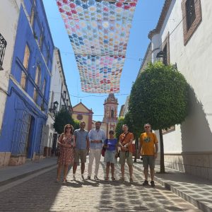 Miembros del grupo de paisaje de la AGE, junto al alcalde de Cañete la Real, Andrés Morón