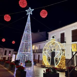 Luces de Navidad en la plaza de la Constitución.