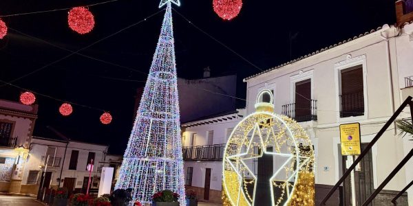 Luces de Navidad en la plaza de la Constitución.