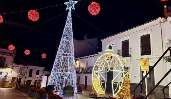 Luces de Navidad en la plaza de la Constitución.