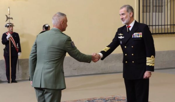 Fernando El coronel Sánchez, durante la audiencia militar celebrada este mediodía en el Palacio Real de El Pardo.