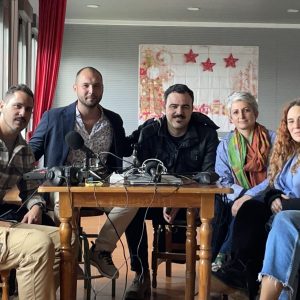 Imagen de la grabación del podcast