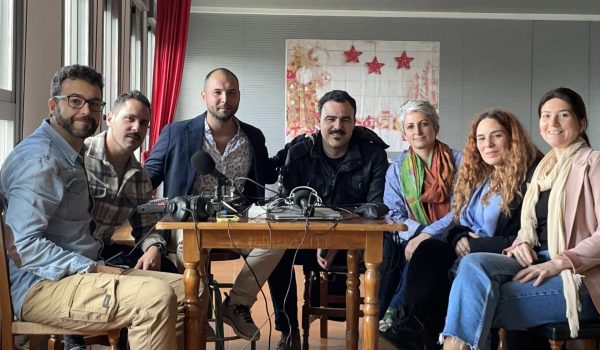 Imagen de la grabación del podcast