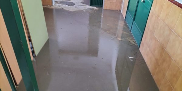 El interior del colegio Virgen de la Cabeza en la jornada de hoy.