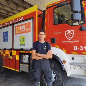 Porras en el Parque de Bomberos de Ronda
