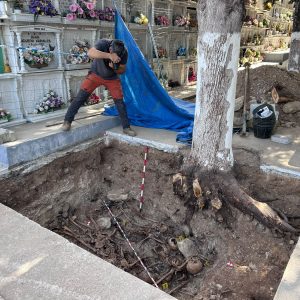 Imagen del estado actual de los trabajos en el cementerio de la localidad