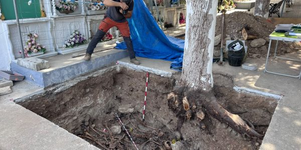 Imagen del estado actual de los trabajos en el cementerio de la localidad