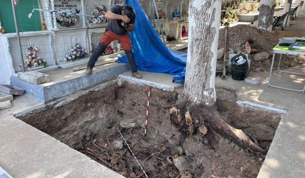 Imagen del estado actual de los trabajos en el cementerio de la localidad