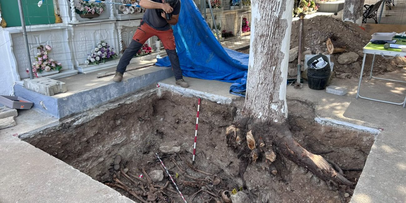 Imagen del estado actual de los trabajos en el cementerio de la localidad
