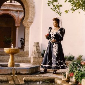 Pepa Borrego, en su etapa como presidenta de las Damas Goyescas