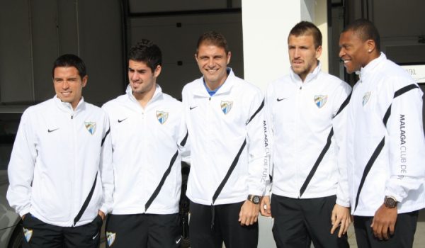 De izquierda a derecha, Saviola, Isco, Joaquín, Camacho y Julio Baptista.