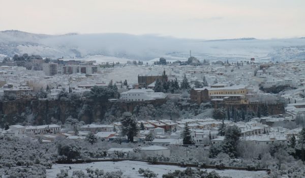 La ciudad ha amanecido completamente cubierta de nieve.