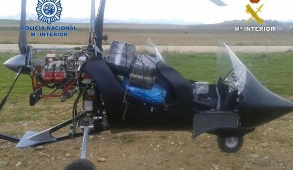 Imagen del autogiro interceptado en Ronda el pasado 31 de diciembre.