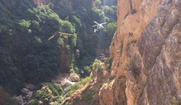 Un helicóptero del 061 ha intervenido en el dispositivo de rescate.