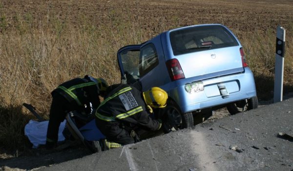 Imagen del vehículo siniestrado, un cuatriciclo ligero.