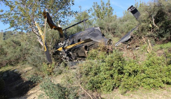 Imagen del helicóptero accidentado.