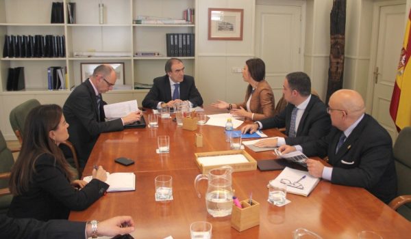 Imagen de la reunión mantenida entre la alcaldesa de Ronda, María de la Paz Fernández, y el secretario general de Infraestructuras del Ministerio de Fomento, Manuel Niño.
