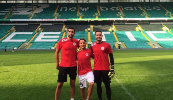Los jugadores con pasado en el decano provincial, durante el entrenamiento de ayer