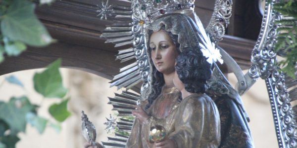 La Virgen de la Cabeza durante la romería.