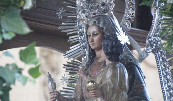 La Virgen de la Cabeza durante la romería.