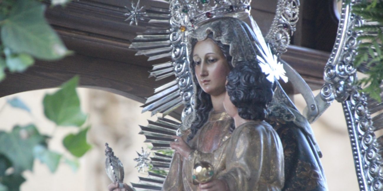 La Virgen de la Cabeza durante la romería.