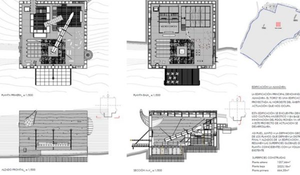 Los planos del proyecto urbanístico de la almazara museo que ya se ha remitido a la delegación de Obras y Urbanismo del Ayuntamiento de Ronda.