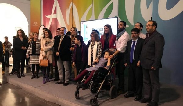 Los premiados, a la finalización del acto celebrado esta tarde en Málaga