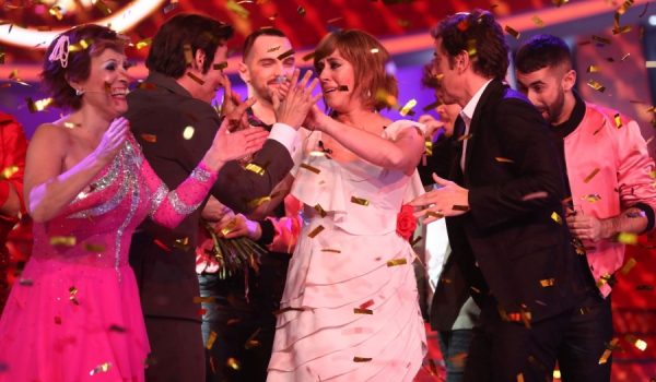María Villalón, anoche tras proclamarse ganadora de Tu Cara Me Suena