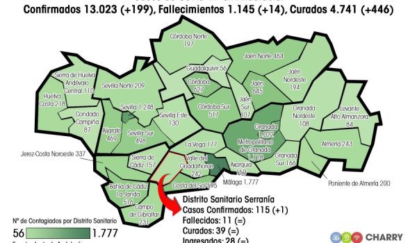 Nuestro distrito se mantiene con el número de contagios más bajo de los seis de la provincia de Málaga, aunque las tasas de incidencia y mortalidad siguen siendo altas
