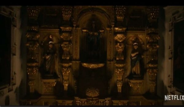 Ya en el trailer de "La Monja Guerrera" aparecen imágenes rodadas en la Iglesia de Santa Cecilia, que en más de una ocasión ha aparecido en producciones cinematográficas.