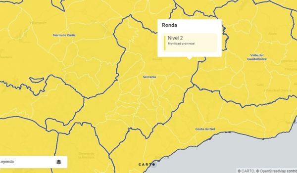 Ronda se encuentra en Nivel 2 de Alerta COVID desde el pasado 19 de marzo, con una mayor flexibilidad de aforos y horarios.