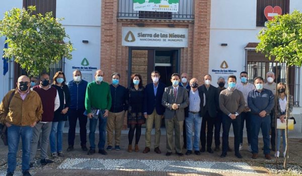 Imagen de los miembros de la junta directiva del GDR Sierra de las Nieves y Serranía de Ronda que han mantenido un encuentro esta mañana.