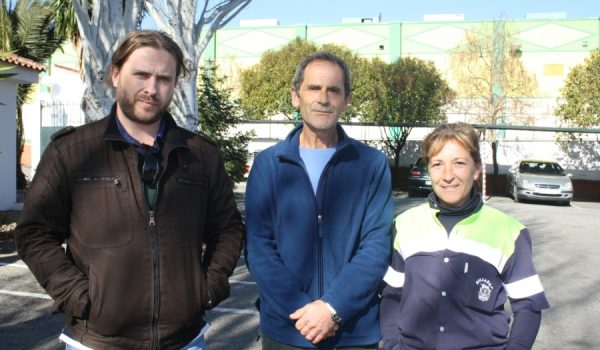 Juan Ramón Barragán, Francisco Calvente y Yolanda Ramírez, representantes de los trabajadores de SOLIARSA.